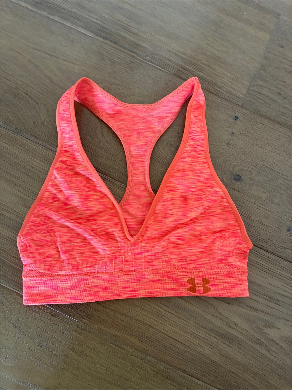 Girls Under Armour Neon Coral Racerback Support Sports Bra